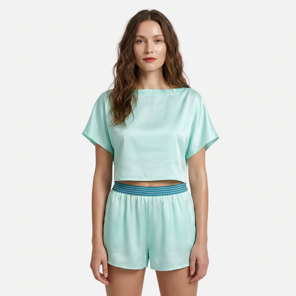 ENSEMBLE SILK SHORTS & SHIRT | POOL CLOSET