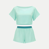 ENSEMBLE SILK SHORTS & SHIRT | POOL CLOSET