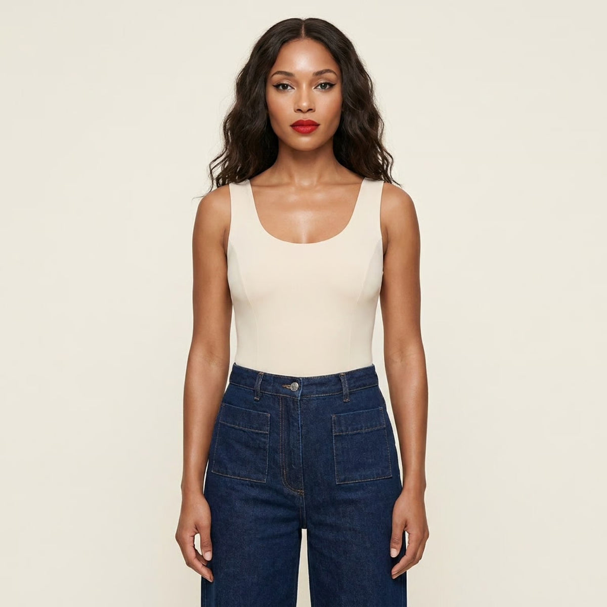 LARISA Scoop Neck Bodysuit | Supportive Shoulder Straps